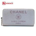CHANEL シャネル クルーズライン ドーヴィル ラウンドファスナー 長財布(小銭入れあり) ツイード レディース ピンク系