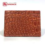 GUCCI Gucci 245561 чехол для пропуска футляр для визитных карточек футляр для карточек крокодил оттенок коричневого мужской [ б/у ]
