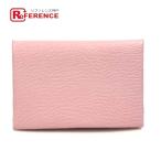 HERMES Hermes 2. складывать karu vi футляр для визитных карточек чехол для пропуска футляр для карточек she-bruD. rose Sakura Pink Lady -s.[ б/у ]