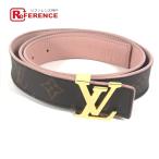 LOUIS VUITTON ルイヴィトン M9052V サンチュール LV イニシャル モノグラム リバーシブル モノグラム ベルト ブラウン【中古】