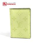  не использовался LOUIS VUITTON Louis Vuitton M14113 бур nai The -duposhu футляр для визитных карточек Taiga лама футляр для карточек лимон желтый [ б/у ]