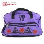 ANNA SUI Anna Sui бабочка бабочка Logo чемодан портфель сумка "Boston bag" дорожная сумка путешествие сумка дорожная сумка лиловый [ б/у ]