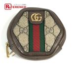 ショッピングＧＧキャンバス GUCCI グッチ 645123 オフィディア キーチェーン 財布 小銭入れ GG シェリーライン コインケース ベージュ ユニセックス【中古】