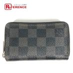 ショッピングLOUIS LOUIS VUITTON ルイヴィトン N63076  ジッピーコインパース 財布 小銭入れ ラウンドファスナー ダミエグラフィット コインケース【中古】