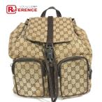 GUCCI グッチ 114552 GG ロゴ バックパック カバン   リュックサック ベージュ ユニセックス【中古】