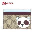  как новый GUCCI Gucci 818769 Logo Panda футляр для визитных карточек чехол для пропуска GGs шкив m футляр для карточек бежевый унисекс [ б/у ]
