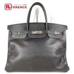 HERMES エルメス バーキン40 バーキン 40 カバン  トートバッグ ハンドバッグ ダークブラウン シルバー金具 ユニセックス【中古】