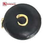 CARTIER カルティエ パンテール ロゴ コンパクトウォレット ラウンドファスナー  小銭入れ 財布 コインケース ブラック 【中古】