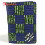 LOUIS VUITTON Louis Vuitton N00143 бур nai The -*duposhu футляр для визитных карточек чехол для пропуска Damier износ te-ji футляр для карточек голубой [ б/у ]