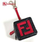 FENDI Fendi 7AR743 Logo кости FF носорог koro сумка сумка очарование брелок для ключа черный унисекс [ б/у ]