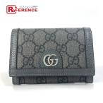  не использовался GUCCI Gucci 732025 off tia футляр для визитных карточек чехол для пропуска GG футляр для карточек серый мужской [ б/у ]