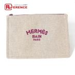 HERMES エルメス ニューヨッティング PM ロゴ クラッチバッグ メイクポーチ カバン マルチポーチ ポーチ ベージュ レディース【中古】