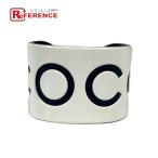 CHANEL シャネル CC ココマーク COCO ロゴ バングル アクセサリー バイカラー ブレスレット ホワイト ユニセックス【中古】