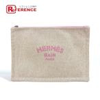 HERMES エルメス ヨッティング メイクポーチ カバン クラッチバッグ マルチポーチ  ロゴ ポーチ ピンク レディース【中古】