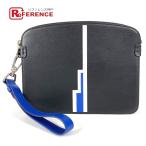 Dunhill ダンヒル Dロゴ ストラップ付き セカンドバッグ カバン クラッチバッグ ブラック メンズ【中古】