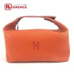 HERMES エルメス ブリッドアブラックGM カバン ポーチ バニティバッグ Hロゴ ハンドバッグ オレンジ レディース【中古】