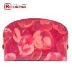 ショッピングヴェルニ LOUIS VUITTON ルイヴィトン M90045  ポシェット・コスメティック・イカットフラワー  モノグラムヴェルニ 化粧ポーチ ピンク 【中古】