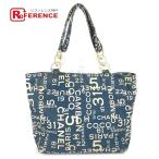 ショッピングシャネル CHANEL シャネル ロゴ ショルダーバッグ 肩掛け 携帯ポーチ付き プラスチックチェーン バイシーライン トートバッグ ネイビー 【中古】