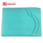  прекрасный товар TIFFANY&amp;Co. Tiffany Retun to Tiffany Heart футляр для визитных карточек чехол для пропуска футляр для карточек голубой женский [ б/у ]