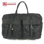 PRADA Prada треугольник Logo треугольник Logo plate ручная сумочка портфель путешествие сумка дорожная сумка сумка "Boston bag" черный [ б/у ]