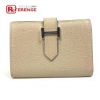 HERMES Hermes 2. складывать Bear n Mini футляр для визитных карточек чехол для пропуска футляр для карточек Epson X. бежевый унисекс [ б/у ]