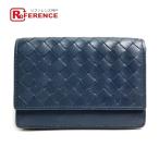 BOTTEGA VENETA Bottega Veneta сетка заслонка футляр для визитных карточек футляр для карточек кожа темно-синий мужской [ б/у ]