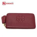Tory Burch Tory Burch двойной T Logo бахрома раунд длинный кошелек wine red мужской [ б/у ]