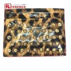  не использовался Christian Louboutin Christian Louboutin 3165045 заклепки чехол для пропуска футляр для визитных карточек чехол для проездного билета Leopard . футляр для карточек [ б/у ]