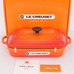 ボーナスストア+5%【新品】ル・クルーゼ ココット レクタンギュラー 29cm 25184-29-09 オレンジ ホーロー 両手鍋 LE CREUSET 本体