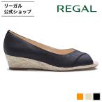 リーガル 公式 REGAL F42R ウエッジソールオープントウ ブラック パンプス レディース リーガル