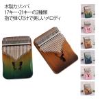 カリンバ 楽器 21キー プレゼント 初心者セット 木製 蝶々柄 音階刻印 子供用 指サック 親指ピアノ サムピアノ シカ柄 携帯便利 ギフト 小型