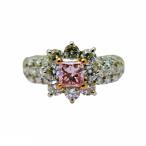 ピンクダイヤモンドリング FANCY PINK0.671ct Pt900 CGL鑑定書付属