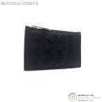 ボッテガ ヴェネタ (BOTTEGA VENETA) イントレチャート ファスナー付きカードケース コインケース 小銭入れ 680613 ブラック(新品)