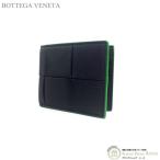 ボッテガ ヴェネタ (BOTTEGA VENETA) マキシイントレ カセット コンパクト 二つ折り 財布 札入れ 743004 ブラック/パラキート(中古)
