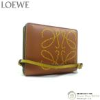 ショッピングLOEWE ロエベ （LOEWE） コンパクト ジップ ウォレット 二つ折り 財布 Tan×Ochre 103.54（新品）