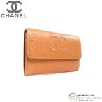  Chanel (CHANEL) черная икра s gold здесь Mark CC стежок футляр для карточек футляр для визитных карточек Vintage A50074 salmon розовый ( б/у )