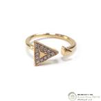 K18 （ジュエリー） ダイヤモンド トライアングル オープン リング 天然石 0.08ct ゴールド 750 指輪 7号 2.3g（中古）