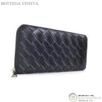 ボッテガ ヴェネタ (BOTTEGA VENETA) イントレ ジップアラウンドウォレット 長財布 749427 ブラック×ライトグラファイト(中古)