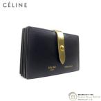  Celine (CELINE) аккордеон карта держатель футляр для визитных карточек футляр для карточек 104323 черный × Gold старый Logo ( прекрасный товар ) б/у 