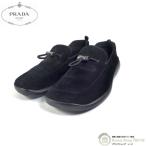  Prada (PRADA) Prada спорт замша кожа туфли без застежки спортивные туфли обувь обувь #7 1/2 черный ( б/у )