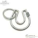 ショッピングHERMES エルメス （HERMES） フェール・ア・シュヴァル 馬蹄モチーフ メタル キーリング キーホルダー H077329FJ03 シルバー×ブラック（中古）