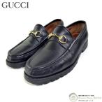 グッチ (GUCCI) レザー ホースビット ローファー 靴 #37C シューズ 171 6105 ブラック(中古)