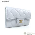  Chanel (CHANEL) черная икра s gold matelasse футляр для карточек футляр для визитных карточек AP0214 -тактный las голубой ( как новый ) б/у 
