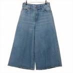 セリーヌ (CELINE) コットンデニム キュロット ワイドパンツ#26 ボトムス N233 789D 07CS ブルー ウェア(美品)中古