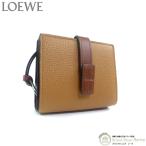 ロエベ (LOEWE) コンパクト ジップ ウォレット ストラップ 二つ折り 財布 C660Z41X01 ライトキャラメル×ピーカン(新品)