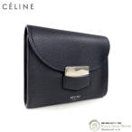 セリーヌ （CELINE） ミニ フラップ マルチファンクション 二つ折り コンパクト 財布 ブラック 旧ロゴ フィービーファイロ（中古）