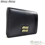 ミュウミュウ (MIUMIU) ソフティパデッド コンパクト 二つ折り 財布 5MV204 ブラック(新品)