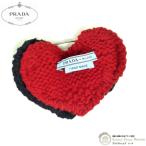プラダ （PRADA） モヘヤ ハート型 ブローチ レッド×ブラック 1IS045（新品）