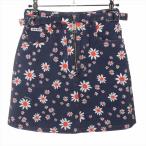 ミュウミュウ (MIUMIU) コットン 花柄 ミニスカート 36 MG1372 ブルー ウエア(中古)