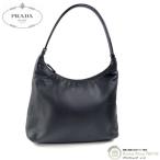 ショッピングPRADA プラダ （PRADA） プラハンドル レザー ハーフムーン 肩掛け セミショルダー プラスチックハンドル バッグ ブラック（中古）